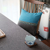地中海泰式棉麻布艺餐桌布，素色茶几台布长方形餐厅电视柜台布