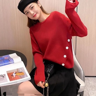 红色圣诞新年毛衣针织衫连衣裙2012年冬季韩版打底衫加厚上衣