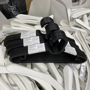 宜家埃斯汀衣架防滑晾晒塑料衣架衣撑黑色衣架10件套IKEA