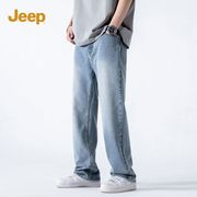 Jeep吉普牛仔裤男薄款宽松浅色男士裤子2024美式休闲直筒男裤