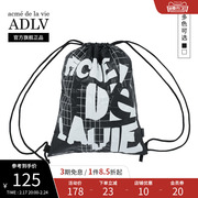 ADLV 百搭双肩包束口袋背包折叠抽绳轻便随身包