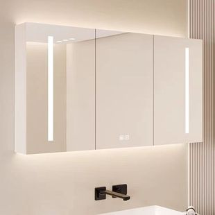 实木智能浴室镜柜，卫生间挂墙式浴室镜洗手间单独镜子，置物架收纳储