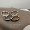 八月AUG男女情侣百搭个性黑白钛钢戒指小众高级感指环对戒不掉色