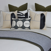 软装家居样板间样板房，床上用品含芯新中式，轻奢现代简约床品套件5