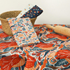 川水品牌 纯棉面料波西米亚几何橘蓝色服装家居手工拼布装饰抱枕
