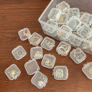 塑料透明小盒子迷你有带盖正方形，耳塞首饰品耳环收纳耳钉盒零件盒