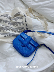 loveyoung小蓝包复古小方，包vintage简约蓝色，单肩包手机斜挎包