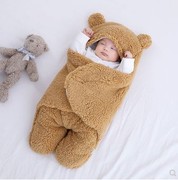 婴儿抱被新生儿秋冬季加厚初生宝宝防惊跳襁褓0-6月包被产房睡袋