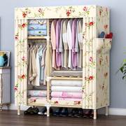 布衣柜(布衣柜)木架简易布艺，实木组装寝室大容量，婴儿童家用经济型牢固拉链
