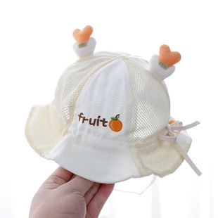 宝宝帽子夏款婴儿遮阳帽，小月龄夏季薄款1岁男童夏天渔夫防晒帽女2