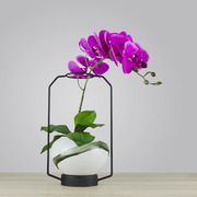 欧式金属铁艺陶瓷花瓶摆件创意手提工艺装饰品新中式软装
