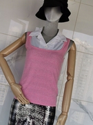 欧美品牌MNG女装纯羊绒厚实西装领修身背心无袖套头毛衣针织衫CD