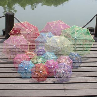 儿童小伞玩具蕾丝伞道具，透明绣花伞走秀装饰拍照伞景区伞