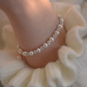 法式淡水珍珠手链女2022年轻奢小众镶钻珠子手镯ins小众设计
