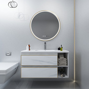 汉摩岩板浴室柜卫生间，洗漱台洗脸面盆，洗手池智能卫浴柜圆形镜柜