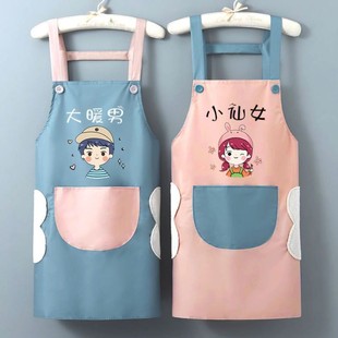 儿童围裙厨房防水防油男女孩学做饭专用洗碗防脏围腰可爱时尚亲子