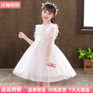 女童公主裙夏装蕾丝连衣裙学生六一儿童节合唱小礼服表演白纱裙子