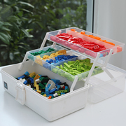 乐高收纳盒积木分类装玩具大小颗粒零件透明储物架便携整理箱格子