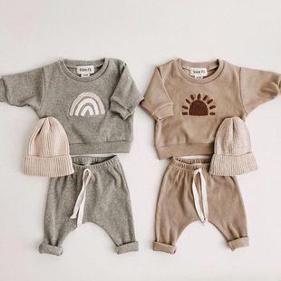 男女宝宝ins韩版秋季长袖卫衣长裤两件套装婴儿童可爱休闲外出服