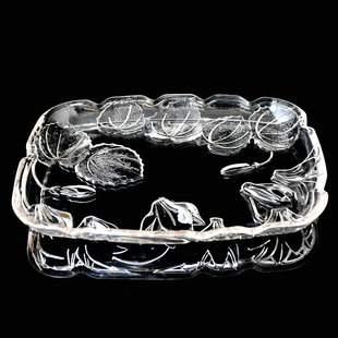 大号欧式长方形托盘杯子，盘水晶水果盘玻璃，果盘透明客厅茶盘创意