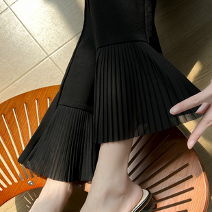 韩版小个子职业装正装西裤女夏季薄款时尚洋气网纱马蹄微喇裤新潮