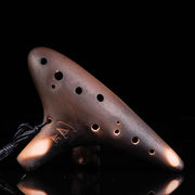 风雅陶笛（FENGYAOCARINA）复古初学型12孔中音c陶笛十二孔AC陶笛