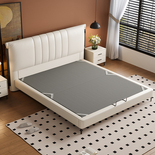 洛西亚意式极简皮艺皮床现代简约软包主卧大床1.8m卧室双人床婚床