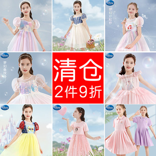 迪士尼儿童公主裙2023夏装，女童网纱蓬蓬裙，连衣裙子礼服裙