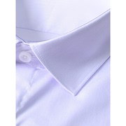 商场长袖衬衫男 100%棉液氨免烫 普洛克经典商务紫色纯棉衬衣