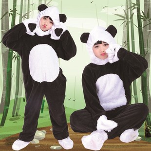 大熊猫套装演出服男女儿童功夫熊猫，宝宝卡通动物人偶造型表演服装