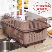 厨房装碗筷收纳盒放碗箱家用大号带盖水槽沥水，碗架碗碟收纳架碗柜