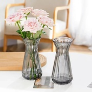 简约创意玻璃花瓶透明网红水培鲜花富贵竹玫瑰插花瓶餐桌装饰摆件