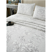 双面纯棉美式床盖2023高档绣花绗缝被，三件套欧式四季通用床i.