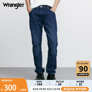 wrangler威格秋冬深蓝色美式高街复古修身中腰直筒，男牛仔裤11mwz