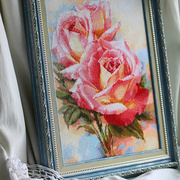 经典花卉十字绣法国dmc绣线套件，2020客厅卧室浪漫油画玫瑰