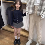 韩国童装女童针织衫外套春季洋气，宝宝儿童开衫毛衣