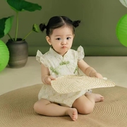 儿童摄影服装新中式风荷叶主题道具中国风影楼国风古装宝宝写真衣
