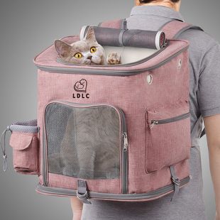 ldlc猫包外出两只宠物出行拉杆箱，便携透气狗狗，背包兔子外带双肩包