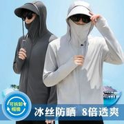 防晒衣男士2023超薄透气夏季户外冰丝服防紫外线薄款皮肤衣男