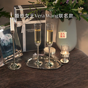 WEDGWOOD王薇薇Vera Wang爱之结绳香槟杯&烛台高档结婚新婚礼物