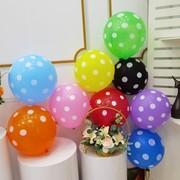 12寸圆点气球儿童生日派对装饰造型，红橙黄绿蓝紫黑白色波点气球