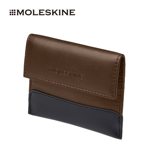 moleskine经典皮革系列男士，商务时尚短款真皮零钱包，钱夹卡包礼盒
