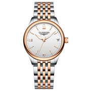  冠琴品牌手表简约日历瑞士全自动机械表女商务白色国产腕表