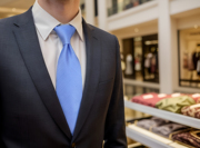 欧美范儿 男士领带 商务休闲 派对 浅蓝色超长领带 方巾 礼盒装