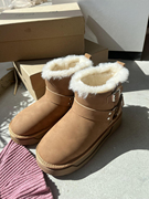 雪地靴厚底真皮羊毛毛，鞋女冬季百搭保暖防滑防水时尚短靴子潮