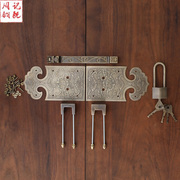中式大门插销门栓仿古纯铜，锁扣复古门扣门锁庭院，木门老式全铜门栓