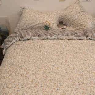 韩式花边床品套件纯棉，公主风床单，被套床上用品18米全棉四件套