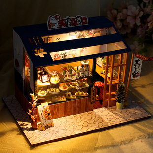 巧之匠diy小屋日式寿司，店小房子模型场景，儿童建筑玩具生日礼物女