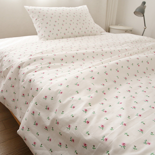 小枝玫瑰床单花朵碎花纯棉床单，被套枕套全棉，被罩床笠可搭配四件套