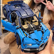 布加迪威龙跑车中国积木遥控赛车模型成人高难度拼装汽车玩具礼物